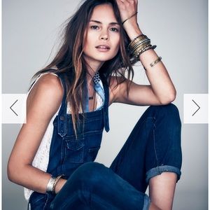 Free People washed denim overall